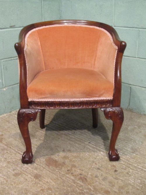fig 1. ANTIQUE EDWARDIAN MAHOGANY TUB ARMCHAIR C1900