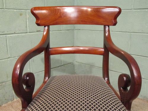 fig 2. ANTIQUE PAIR REGENCY MAHOGANY BAR BACK LIBRARY CHAIRS C1820