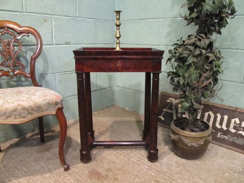 Antique 19th Century Biedermeier Cuban Mahogany Sewing Work Table C1880