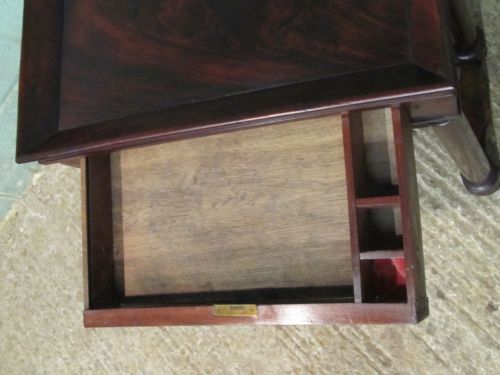 fig 2. ANTIQUE 19TH CENTURY BIEDERMEIER CUBAN MAHOGANY SEWING WORK TABLE C1880
