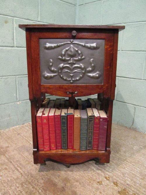 fig 1. ANTIQUE ARTS & CRAFTS OAK REVOLVING BOOKSTAND C1890