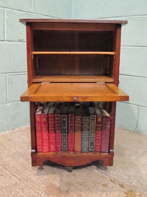 fig 2. ANTIQUE ARTS & CRAFTS OAK REVOLVING BOOKSTAND C1890