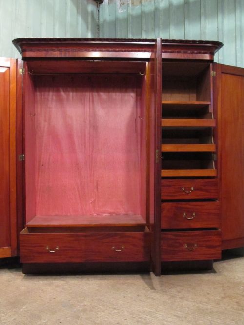 fig 2. ANTIQUE VICTORIAN MAHOGANY TRIPLE WARDROBE c1880