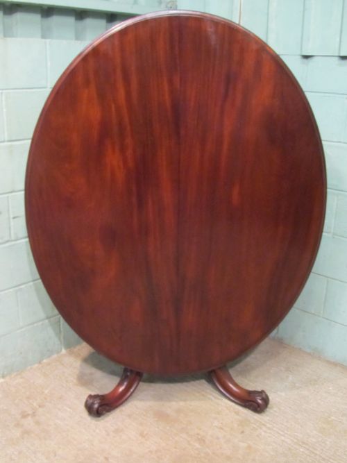 Antique William 1v Oval Mahogany Tilt Top Breakfast Table C1830 Seats 6-8