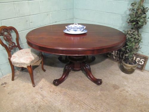 fig 1. ANTIQUE WILLIAM 1V OVAL MAHOGANY TILT TOP BREAKFAST TABLE C1830 SEATS 6-8