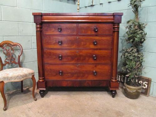 Antique Victorian Mahogany Scotch Chest of Drawers C1880