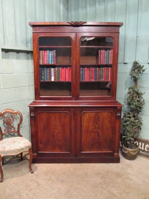Antique Victorian Mahogany Library Bookcase C1880