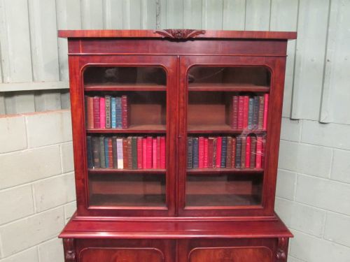 fig 2. ANTIQUE VICTORIAN MAHOGANY LIBRARY BOOKCASE C1880