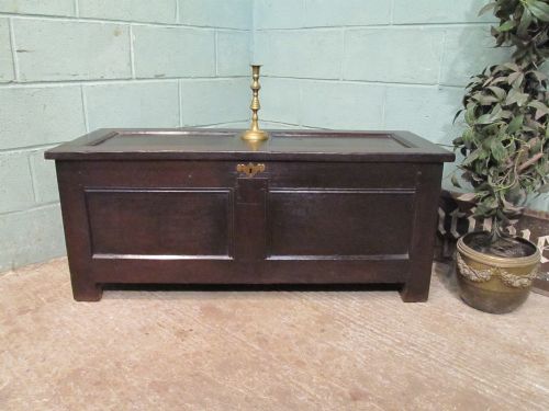 Antique Early 18th Century Joined Oak Coffer C1720