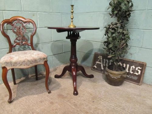 fig 1. ANTIQUE GEORGIAN PLUM PUDDING MAHOGANY TILT TOP BIRD CAGE TABLE C1780