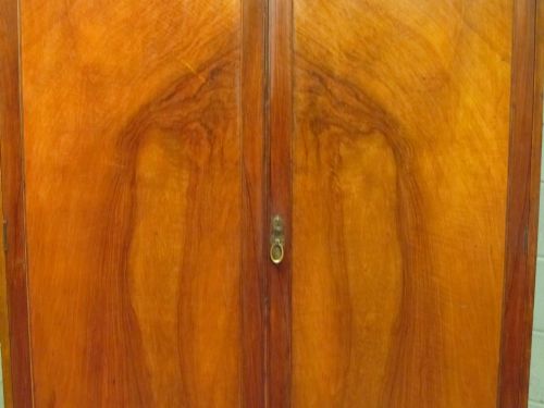 fig 2. ANTIQUE VICTORIAN BURR WALNUT DOUBLE WARDROBE C1880