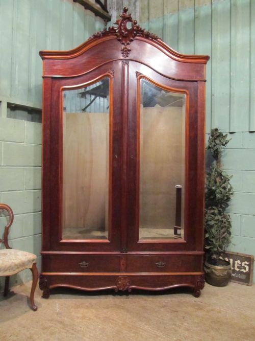 Antique French 19th Century Mahogany Armoire C1880