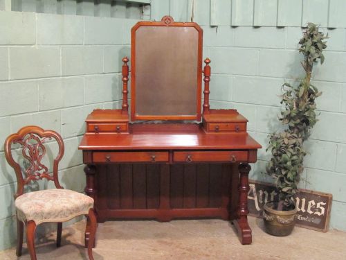 Antique Victorian Scottish Arts & Crafts Mahogany Dressing Table C1890