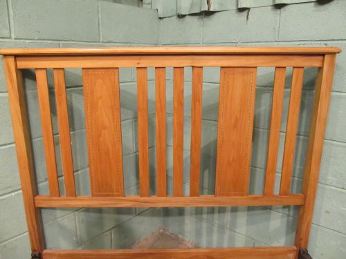 fig 1. ANTIQUE EDWARDIAN SATINWOOD INLAID DOUBLE BED C1900