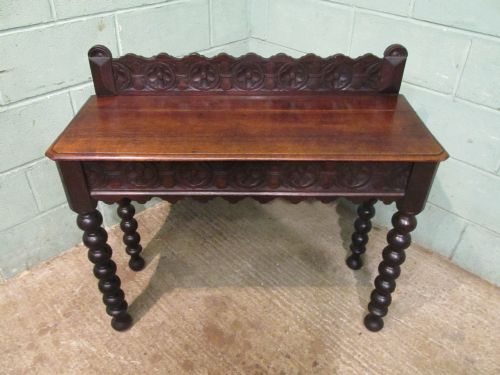 fig 1. ANTIQUE VICTORIAN CARVED GOTHIC OAK HALL TABLE C1880