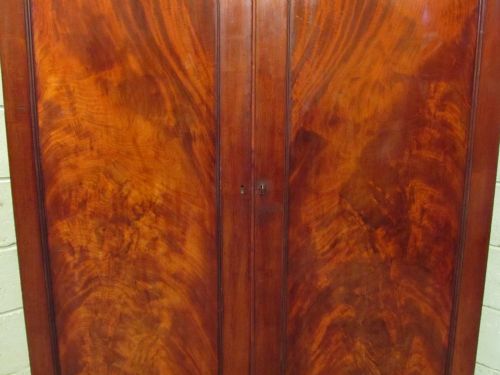 fig 2. ANTIQUE VICTORIAN FLAMED MAHOGANY DOUBLE WARDROBE COMPACTUM C1880