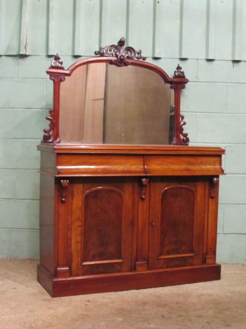 Antique Victorian Mahogany Mirror Back Chiffonier C1880