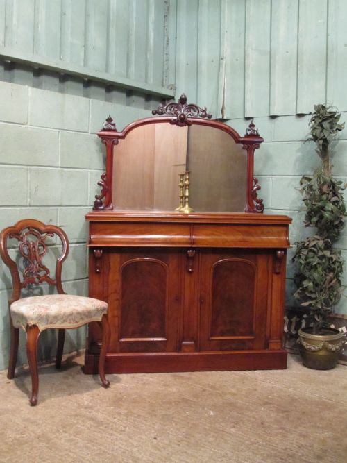 fig 1. ANTIQUE VICTORIAN MAHOGANY MIRROR BACK CHIFFONIER C1880