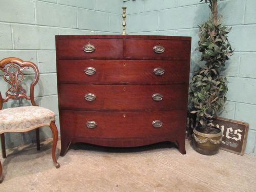Antique Georgian Regency Mahogany Bow Front Chest of Drawers C1820