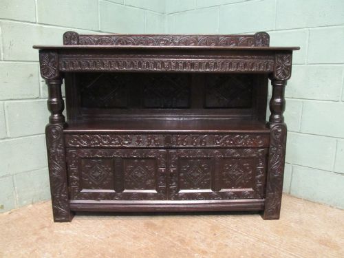 Antique 17th Century Carved Oak Livery Cupboard / Sideboard C1680