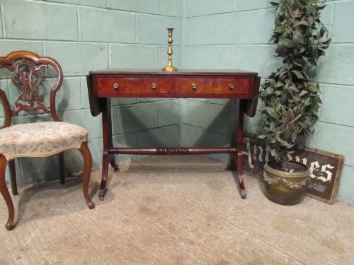 Antique Victorian Mahogany Drop Leaf Sofa Table C1880