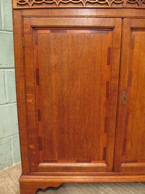 fig 1. ANTIQUE GEORGIAN OAK & MAHOGANY CUPBOARD C1780
