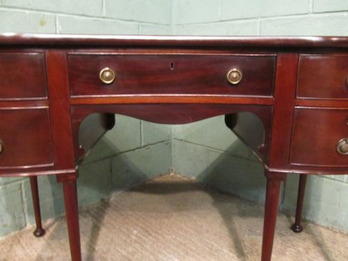 fig 1. ANTIQUE EDWARDIAN MAHOGANY SERPENTINE SHAPED DESK C1900