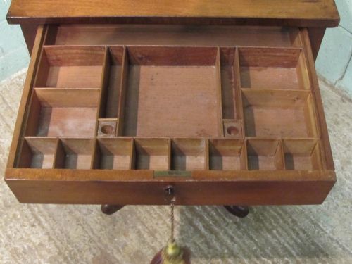 fig 2. ANTIQUE VICTORIAN MAHOGANY WORK BOX TABLE C1880