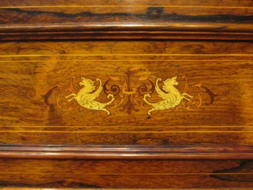 fig 2. ANTIQUE VICTORIAN ROSEWOOD INLAID MUSIC CABINET C1890