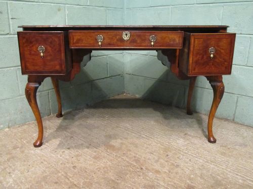fig 1. ANTIQUE EDWARDIAN QUEEN ANNE BURR WALNUT WRITING DESK C1900