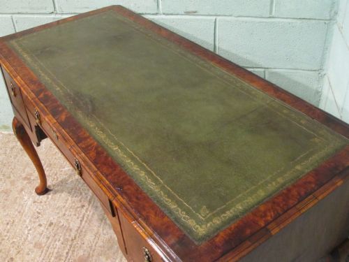 fig 2. ANTIQUE EDWARDIAN QUEEN ANNE BURR WALNUT WRITING DESK C1900