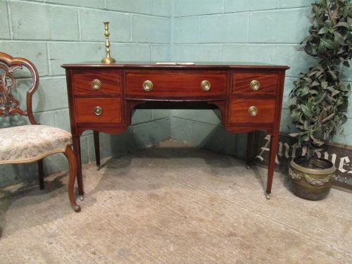 Antique Edwardian Sheraton Mahogany Inlaid Writing Desk C1900