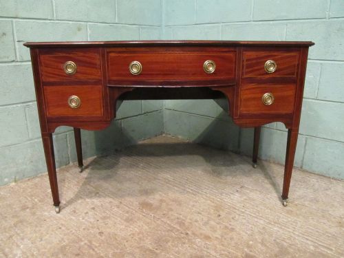 fig 1. ANTIQUE EDWARDIAN SHERATON MAHOGANY INLAID WRITING DESK C1900
