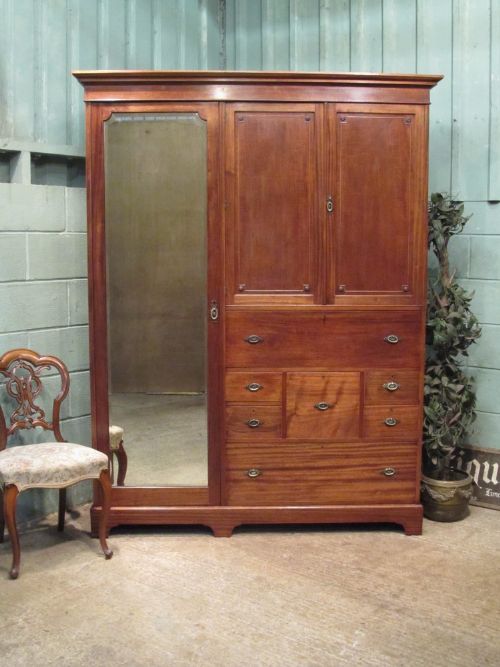 Antique Edwardian Mahogany Wardrobe Compactum C1900