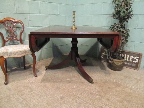 Antique Regency Mahogany Drop Leaf Dining Table C1820 Seats 8
