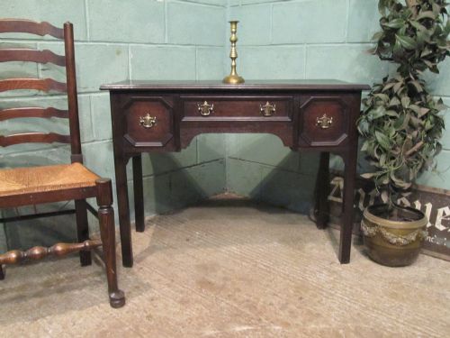 Antique Victorian Geometrical Oak Side Table Lowboy C1880