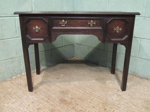 fig 1. ANTIQUE VICTORIAN GEOMETRICAL OAK SIDE TABLE LOWBOY C1880