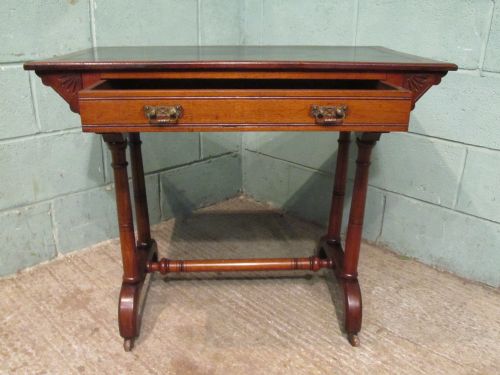 fig 1. ANTIQUE VICTORIAN MAHOGANY WRITING TABLE C1890