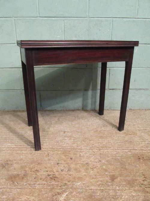 fig 1. ANTIQUE GEORGIAN MAHOGANY FOLD OVER TEA TABLE C1780