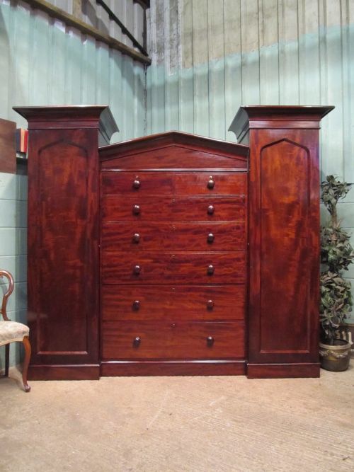 Antique William 1v Mahogany Sentry Wardrobe Compactum C1830