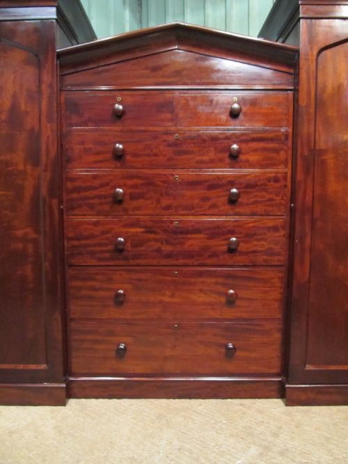 fig 1. ANTIQUE WILLIAM 1V MAHOGANY SENTRY WARDROBE COMPACTUM C1830