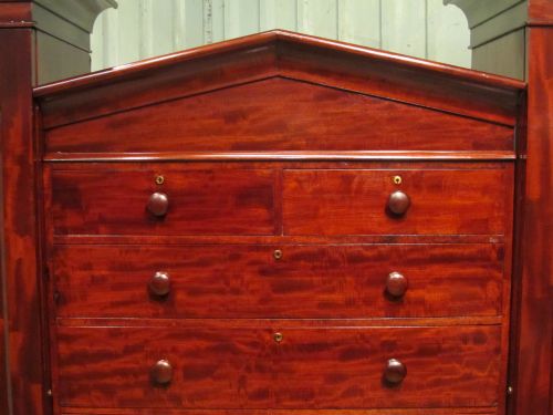 fig 2. ANTIQUE WILLIAM 1V MAHOGANY SENTRY WARDROBE COMPACTUM C1830