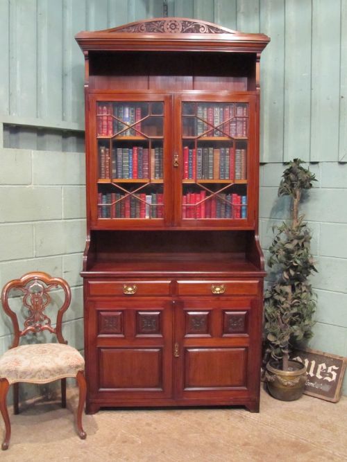 Antique Victorian Mahogany Astragal Library Bookcase C1890