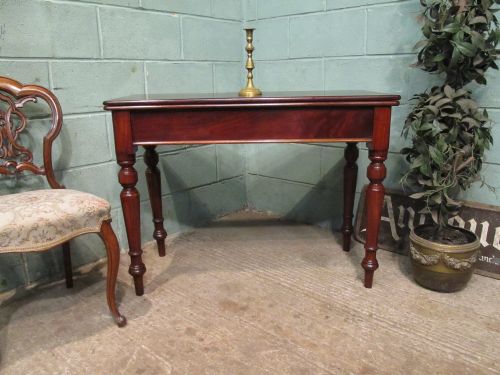 Antique Victorian Mahogany Fold Over Tea / Dining Table Seats Six C1880