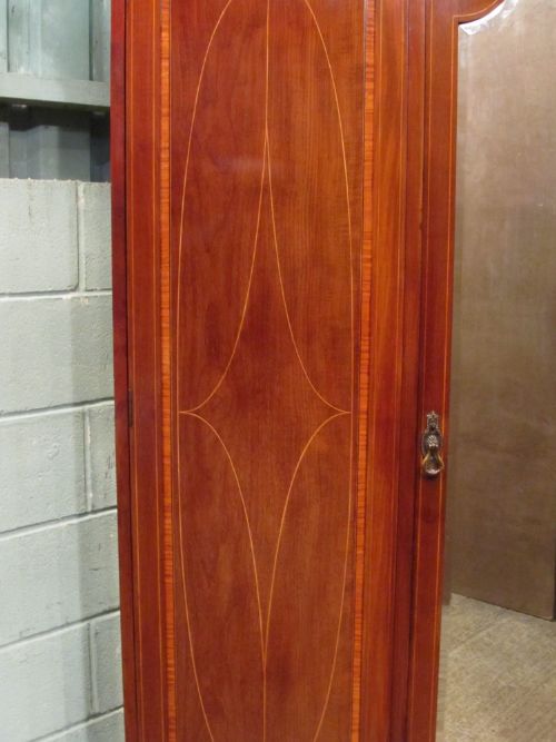 fig 1. ANTIQUE EDWARDIAN INLAID MAHOGANY TRIPLE WARDROBE C1900