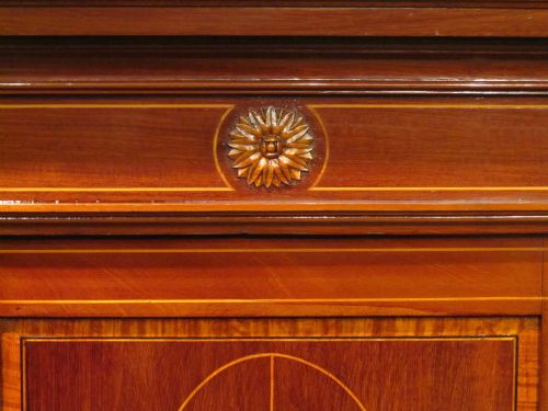 fig 2. ANTIQUE EDWARDIAN INLAID MAHOGANY TRIPLE WARDROBE C1900