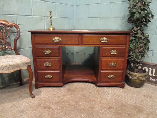 Antique Edwardian Mahogany Twin Pedastal Desk C1900
