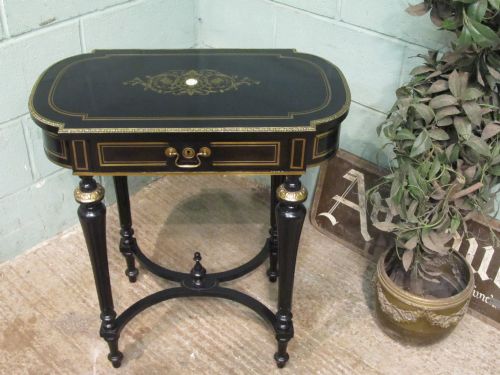 Antique Victorian Ebonised & Gilt Ladies Dressing or Writing Table C1880