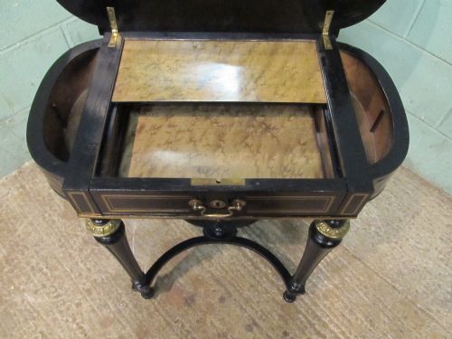 fig 2. ANTIQUE VICTORIAN EBONISED & GILT LADIES DRESSING OR WRITING TABLE C1880