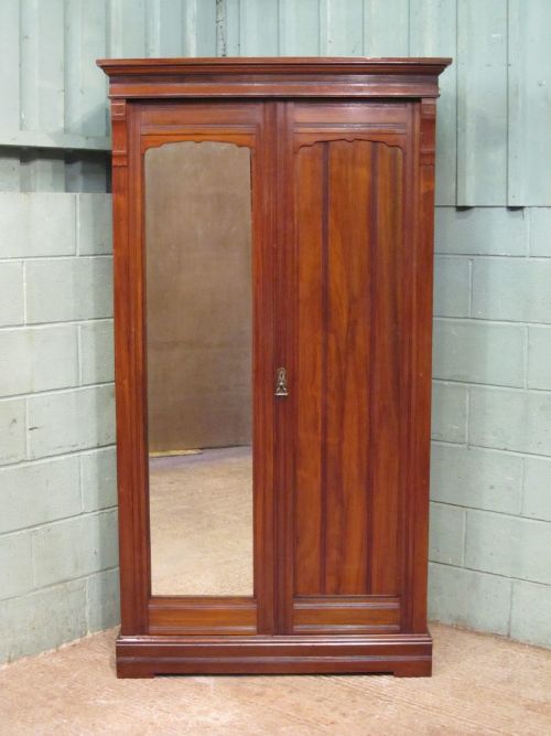 fig 1. ANTIQUE EDWARDIAN MAHOGANY DOUBLE WARDROBE C1900